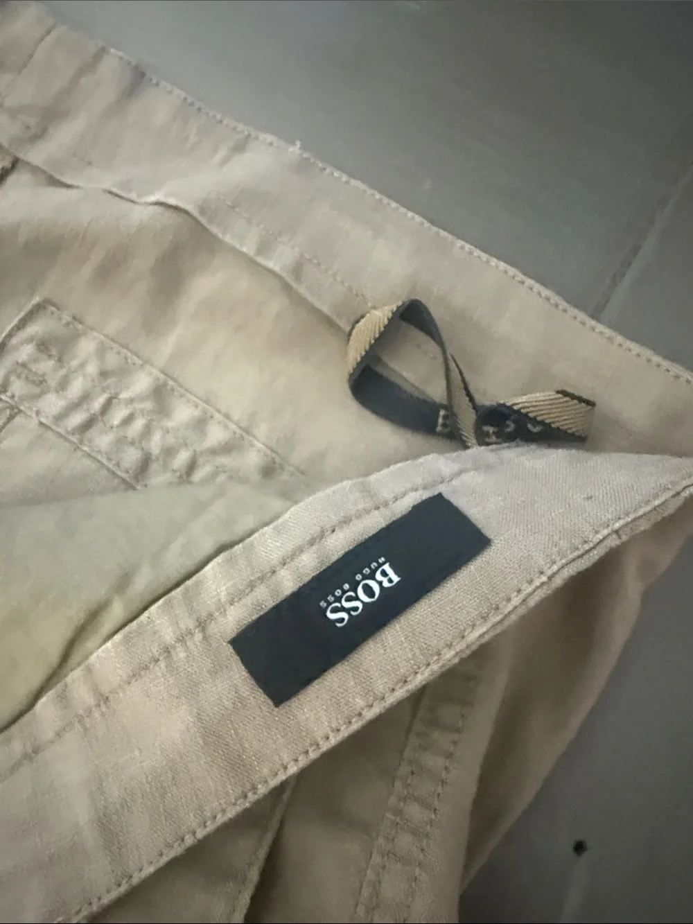 Hugo Boss Light Tan Cargo Shorts with Drawstring